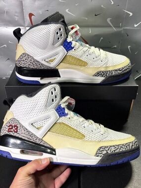 Size 11.5 - Nike Air Jordan Spizike Grape White/Purple/Grey - 315371-102